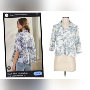 ILLA ILLA Blue and White Button Down Shirt